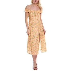 Reveriee Womens  Linen-Blend A-Line Dress, Pink